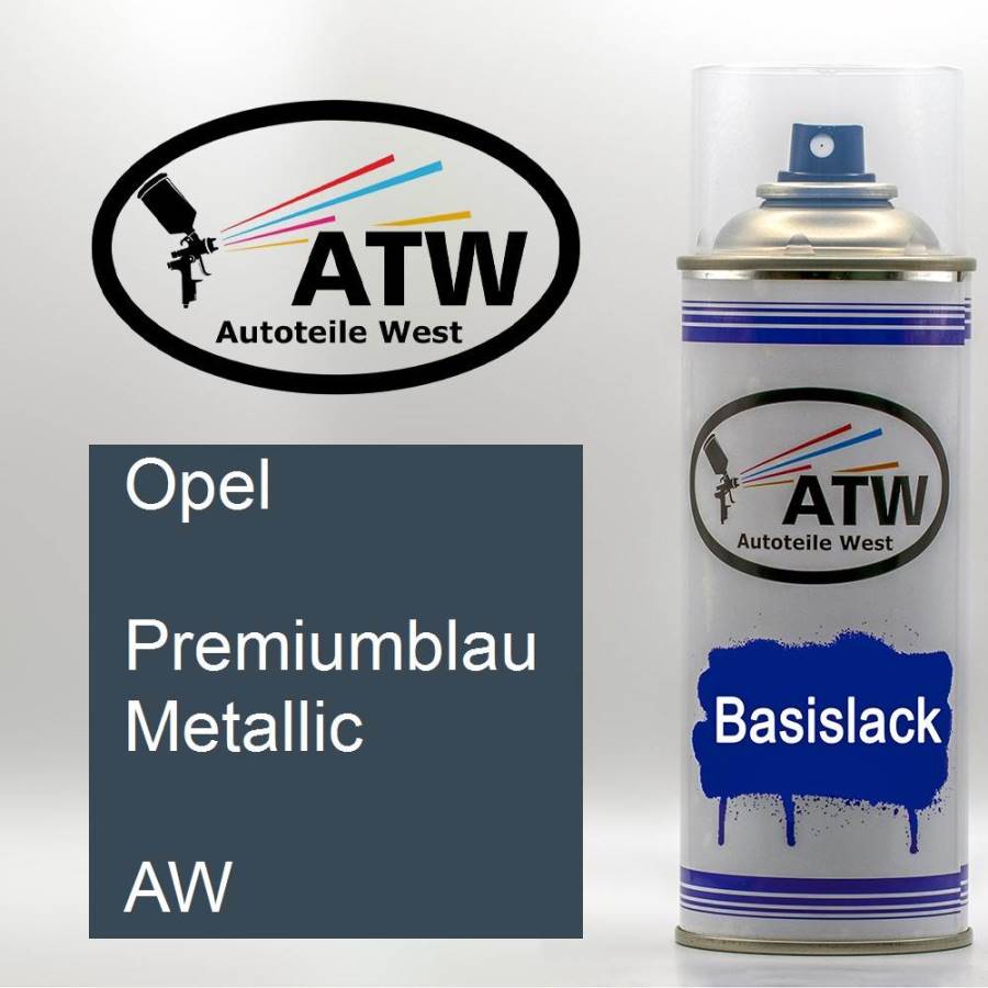 Opel, Premiumblau Metallic, AW: 400ml Sprühdose, von ATW Autoteile West.